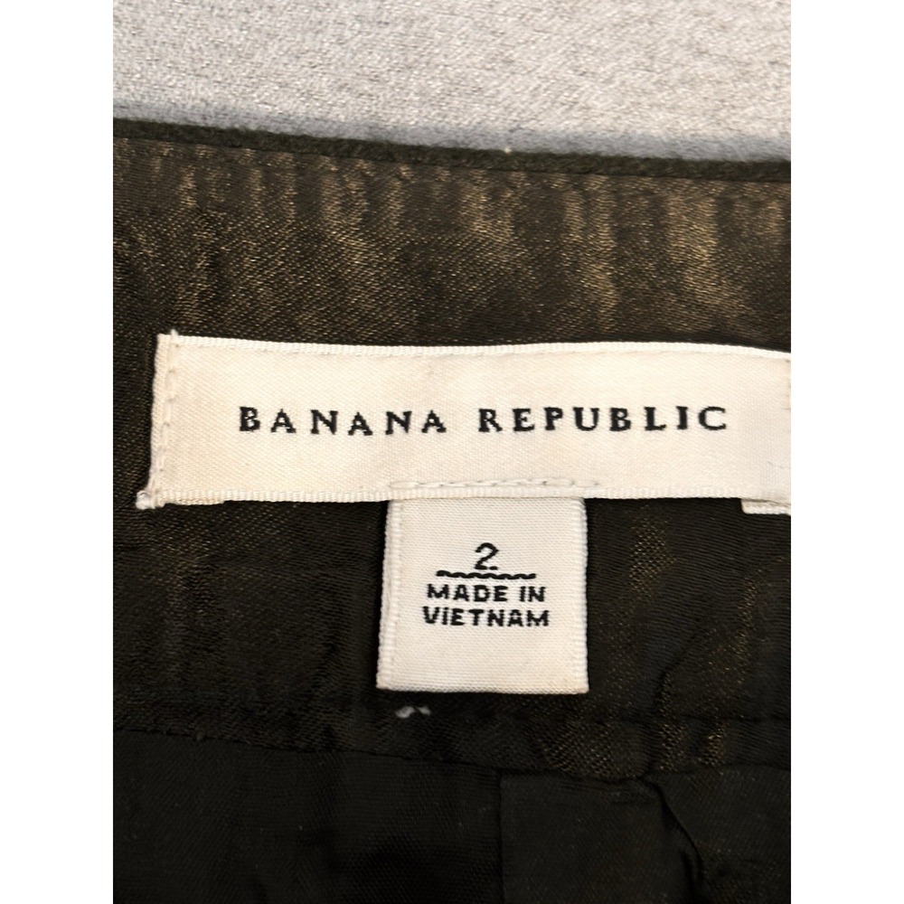 Banana Republic Womens Wool Mini Skirt Sz 2 Military Preppy Twee Academia Ivy - Picture 2 of 12